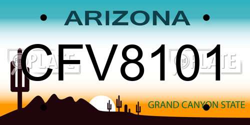 CFV8101 Arizona License Plate