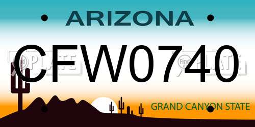 CFW0740 Arizona License Plate