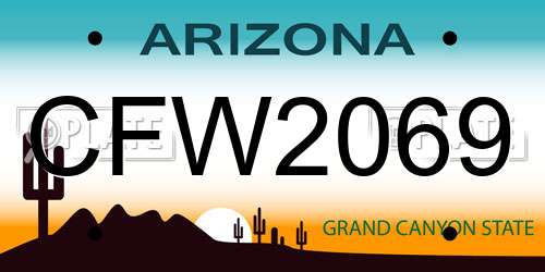 CFW2069 Arizona License Plate