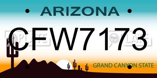 CFW7173 Arizona License Plate