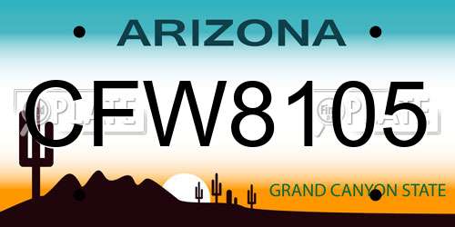 CFW8105 Arizona License Plate
