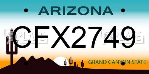 CFX2749 Arizona License Plate
