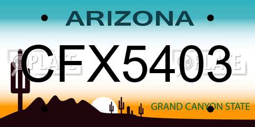 CFX5403 Arizona License Plate