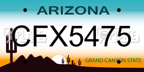 CFX5475 Arizona License Plate