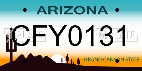 CFY0131 Arizona License Plate