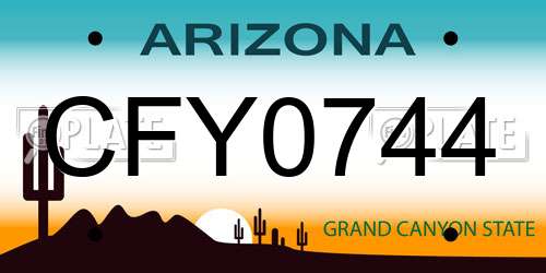 CFY0744 Arizona License Plate