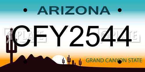 CFY2544 Arizona License Plate