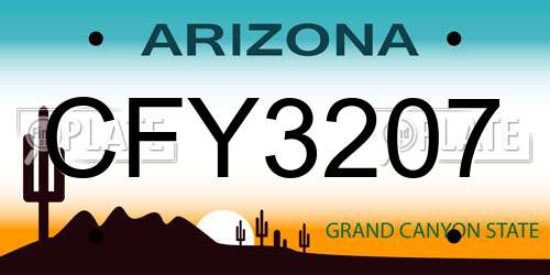 CFY3207 Arizona License Plate