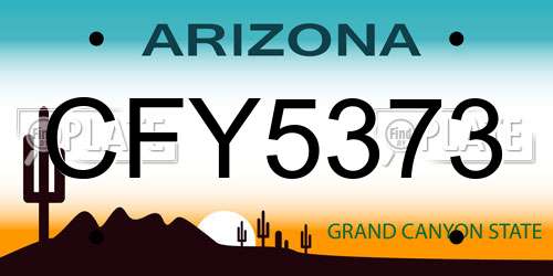CFY5373 Arizona License Plate