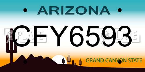 CFY6593 Arizona License Plate