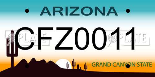 CFZ0011 Arizona License Plate