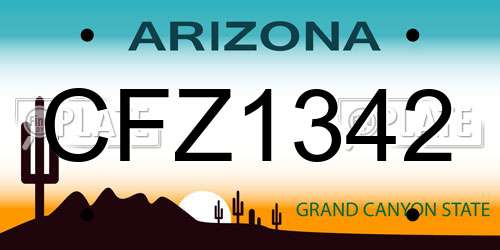 CFZ1342 Arizona License Plate