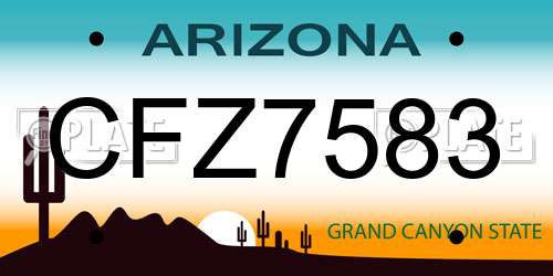 CFZ7583 Arizona License Plate