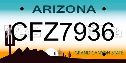 CFZ7936 Arizona License Plate