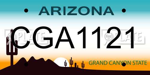 CGA1121 Arizona License Plate
