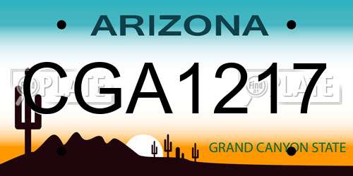 CGA1217 Arizona License Plate