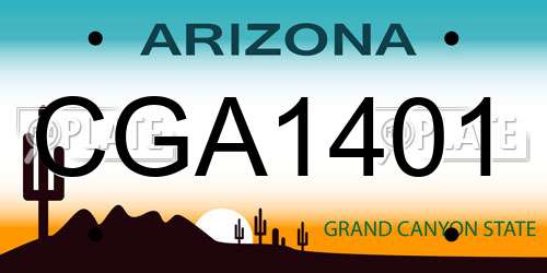 CGA1401 Arizona License Plate