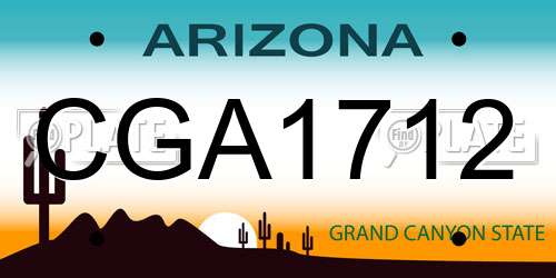 CGA1712 Arizona License Plate