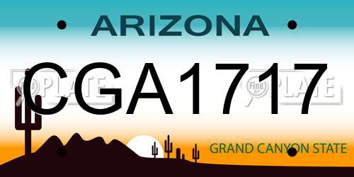 CGA1717 Arizona License Plate