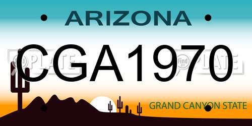CGA1970 Arizona License Plate