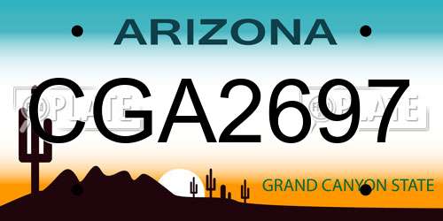CGA2697 Arizona License Plate