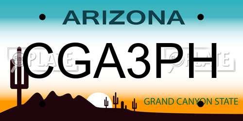 CGA3PH Arizona License Plate