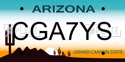 CGA7YS Arizona License Plate