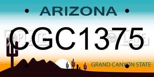 CGC1375 Arizona License Plate