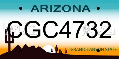 CGC4732 Arizona License Plate