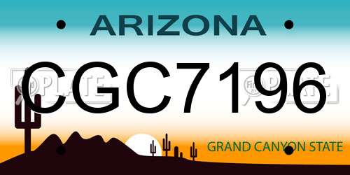 CGC7196 Arizona License Plate