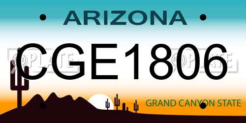 CGE1806 Arizona License Plate