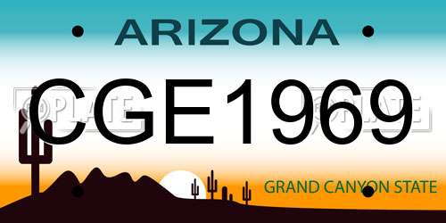 CGE1969 Arizona License Plate