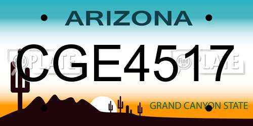 CGE4517 Arizona License Plate