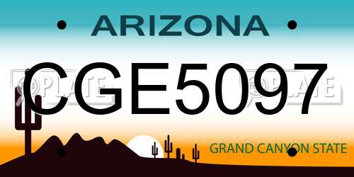 CGE5097 Arizona License Plate