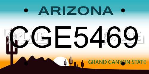 CGE5469 Arizona License Plate