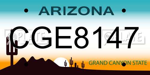 CGE8147 Arizona License Plate