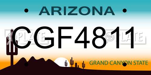 CGF4811 Arizona License Plate