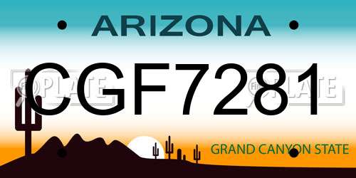 CGF7281 Arizona License Plate