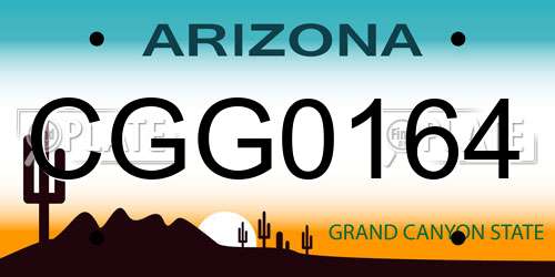 CGG0164 Arizona License Plate