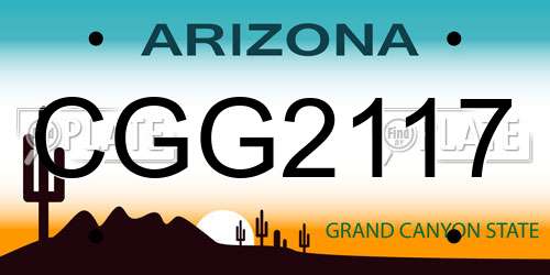 CGG2117 Arizona License Plate