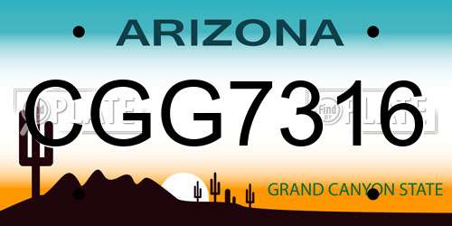 CGG7316 Arizona License Plate