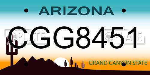 CGG8451 Arizona License Plate