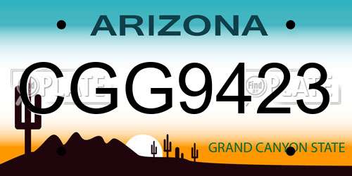 CGG9423 Arizona License Plate