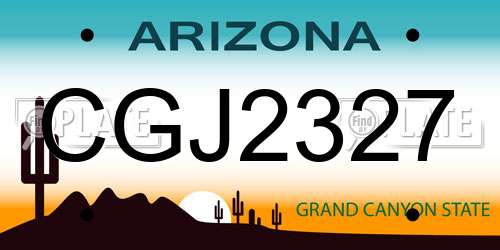 CGJ2327 Arizona License Plate