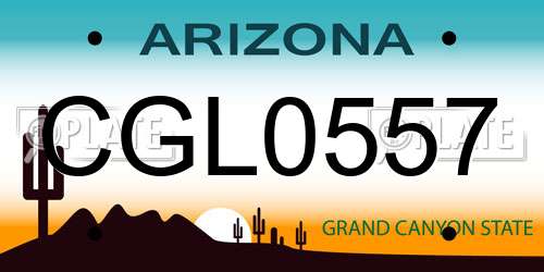 CGL0557 Arizona License Plate