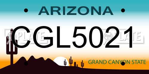 CGL5021 Arizona License Plate