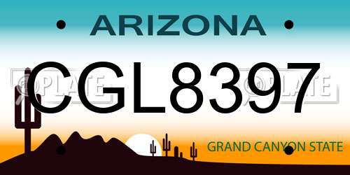 CGL8397 Arizona License Plate