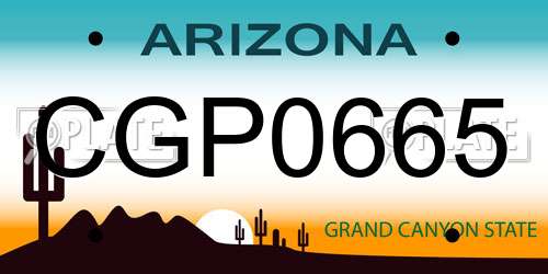CGP0665 Arizona License Plate