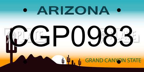 CGP0983 Arizona License Plate