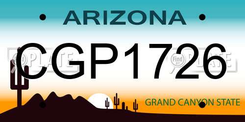 CGP1726 Arizona License Plate